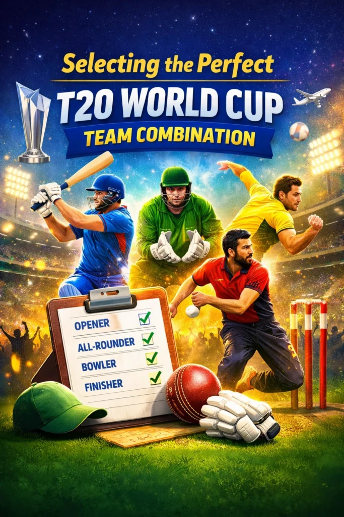 Selecting the perfect T20 World Cup team combination with players roles opener all-rounder bowler finisher