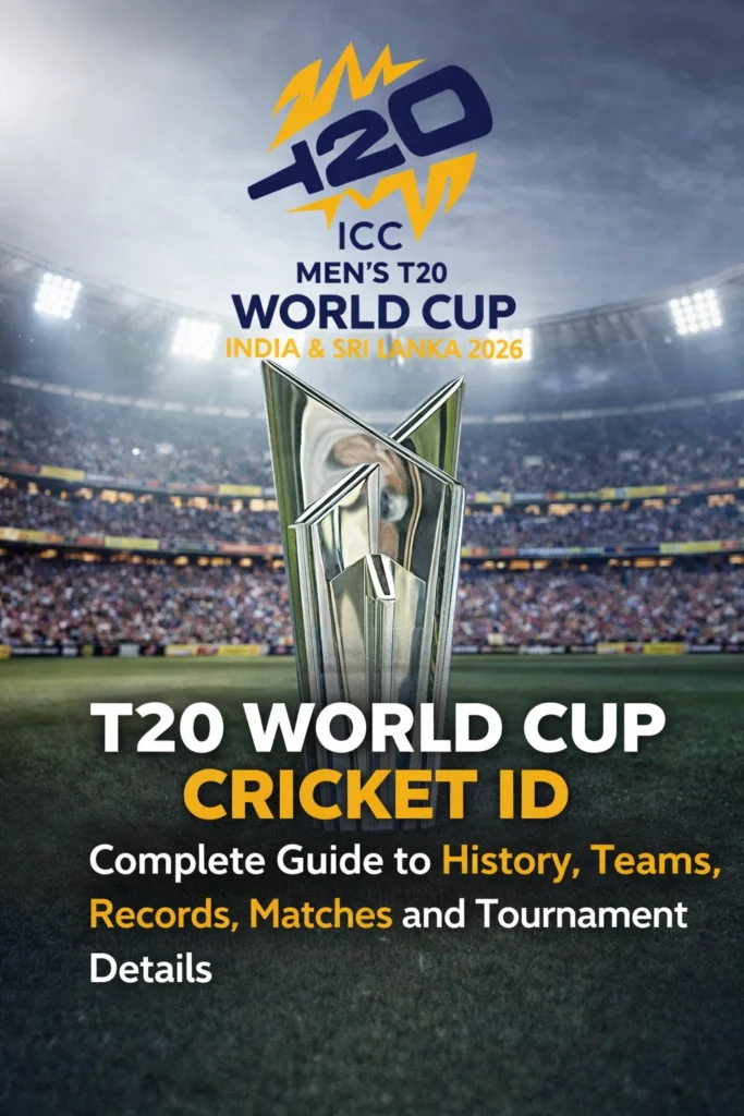 T20 World Cup Cricket ID trophy stadium background – complete guide to teams, matches, records and tournament details