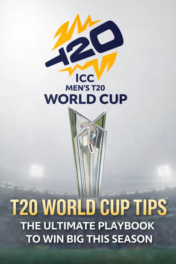 T20 World Cup Tips featured image with ICC T20 logo and trophy in stadium background