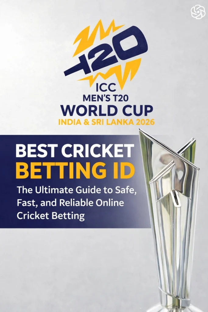 Best Cricket Betting ID guide with ICC Men's T20 World Cup 2026 trophy and logo for safe fast reliable online cricket betting