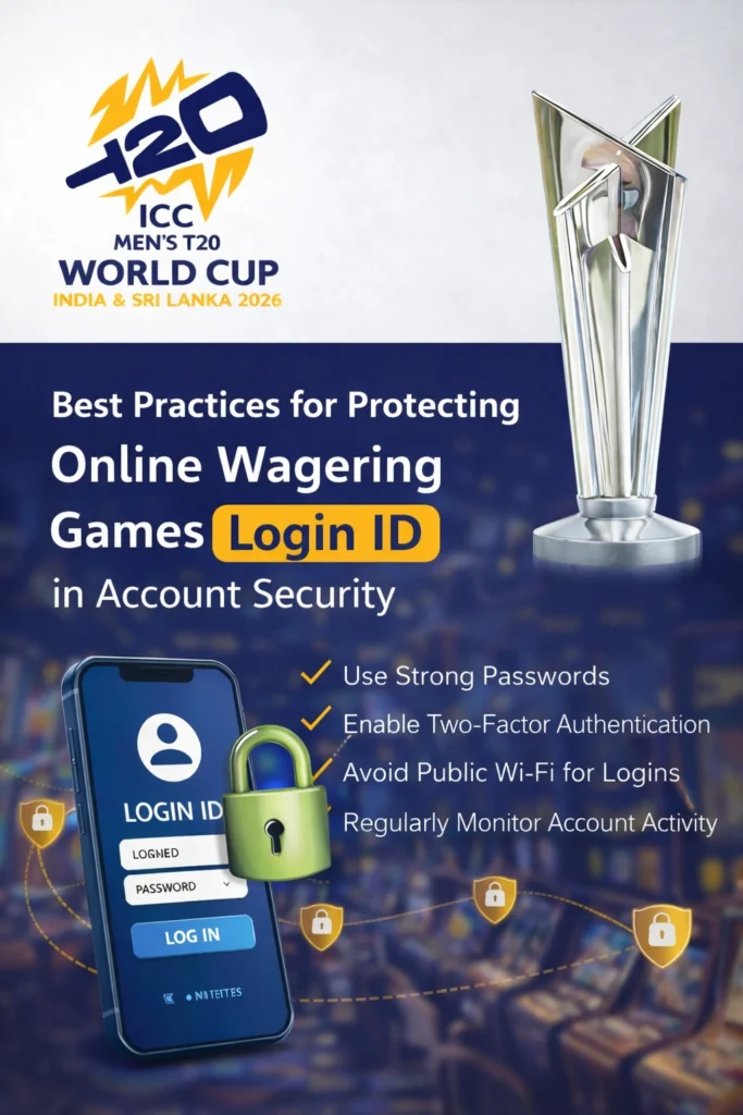 Best practices for protecting online wagering games login ID with T20 World Cup gaming logo