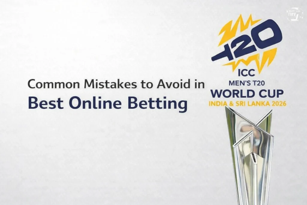 Common mistakes to avoid in best online betting with ICC Men’s T20 World Cup 2026 logo and trophy
