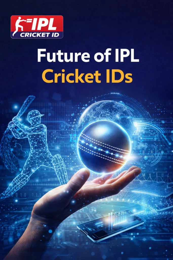 Future of IPL Cricket IDs with technology, cricket logo and digital innovation concept