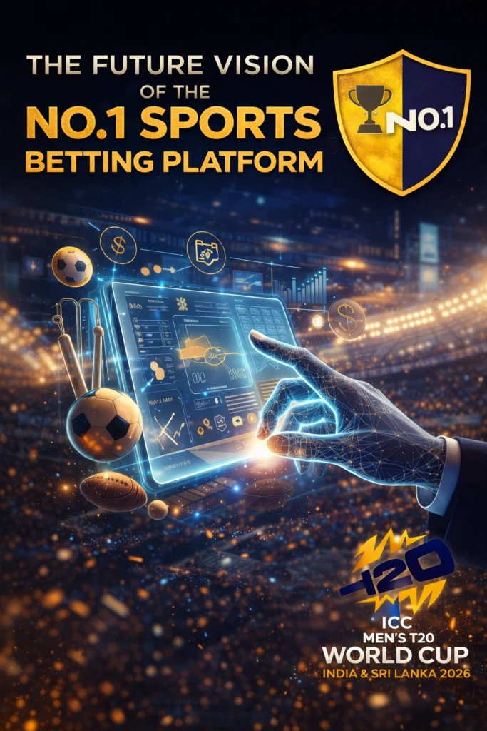The Future Vision of the No.1 sports betting platform promotional banner with official logo and advanced betting technology concept