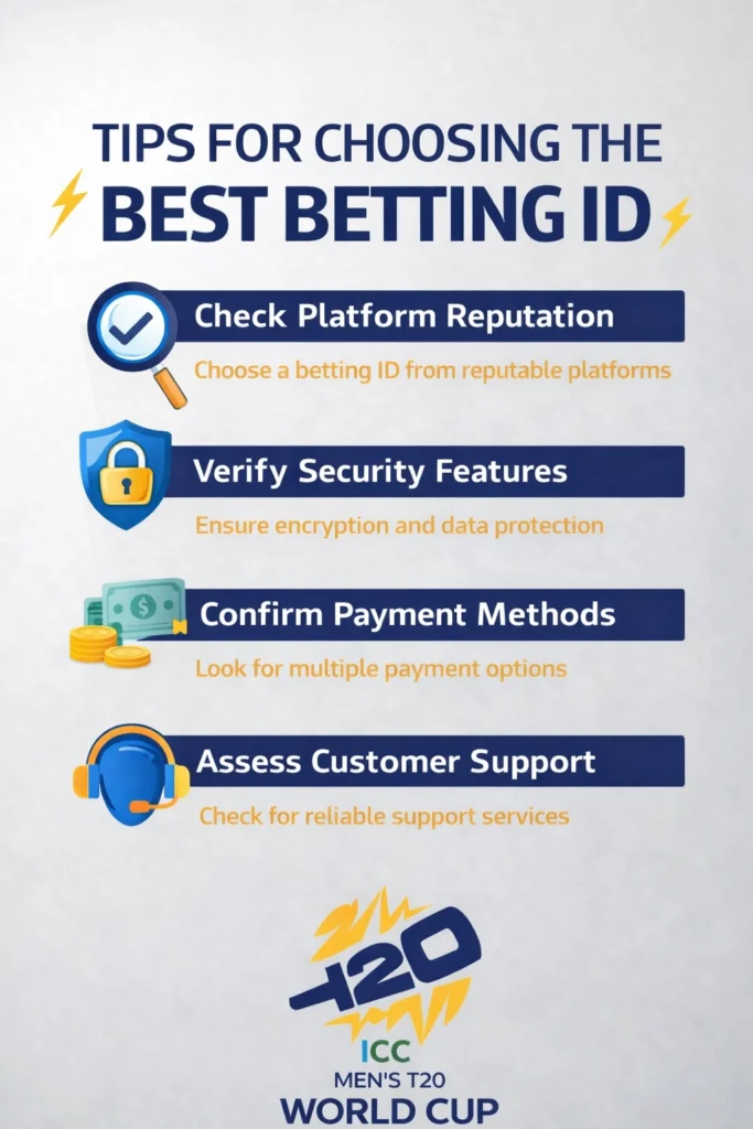 Tips for choosing the best betting ID including platform reputation security payment methods and customer support