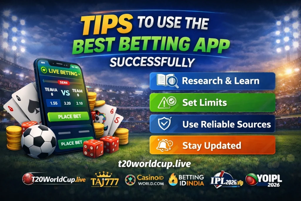 Tips to use the best betting app successfully showing live betting mobile interface with research, set limits, reliable sources and sports updates