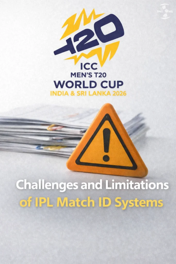 IPL Match ID challenges and limitations in cricket data systems with logo and digital errors concept